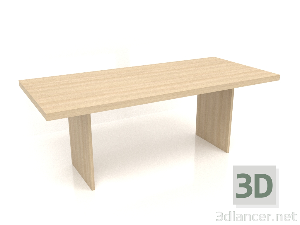 modello 3D Tavolo da pranzo DT 13 (2000x900x750, legno bianco) - anteprima