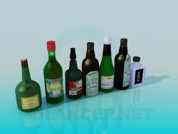 Bottles with alcohol