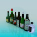 3d model Botellas con alcohol - vista previa