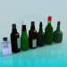 3d model Bottles with alcohol - preview