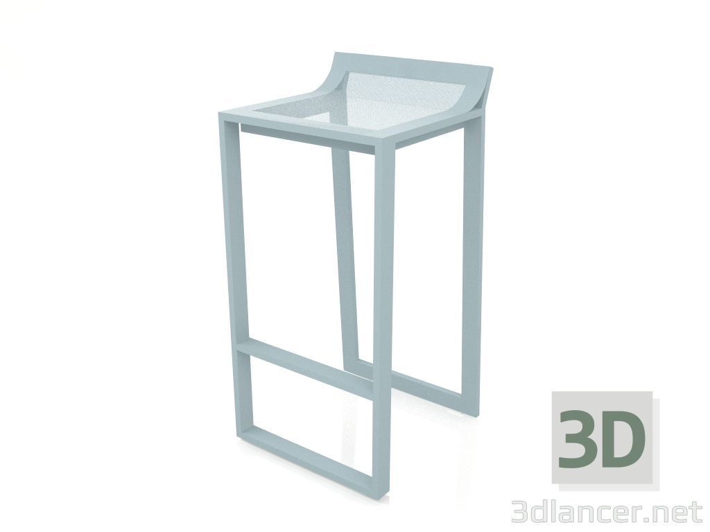 Modelo 3d Banqueta alta com encosto baixo (azul cinza) - preview