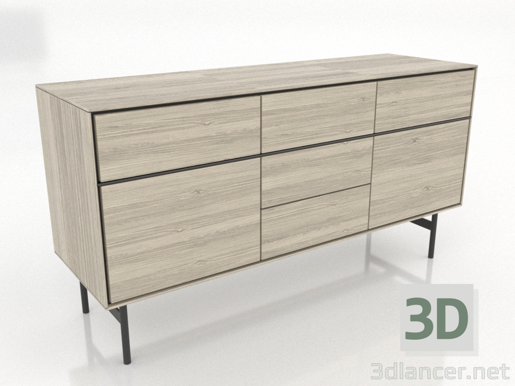 modèle 3D Meuble 2 1600x500 mm (chêne éclairci) - preview modèle 3D Meuble 2 1600x500 mm (chêne éclairci) - preview