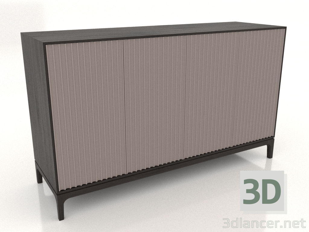 modello 3D Mobile TV FARGO con frontali fresati 1600x500x950 mm (platino, rovere wengé, opzione 2) - anteprima