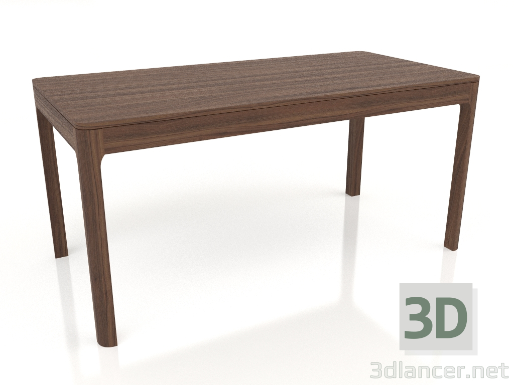 modello 3D Tavolo da pranzo, finitura impiallacciata noce (160x80x76,4 cm) - anteprima