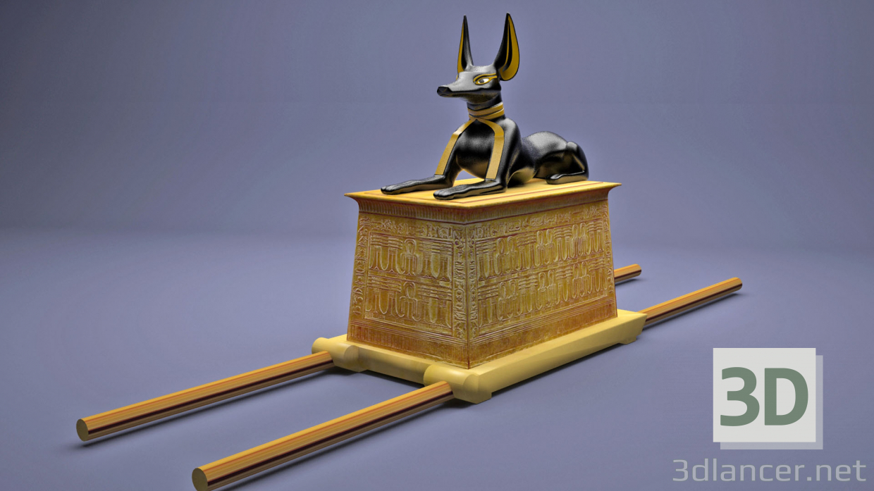 3d Egyptian Anubis Shrine Tutankhamun 3D model buy - render