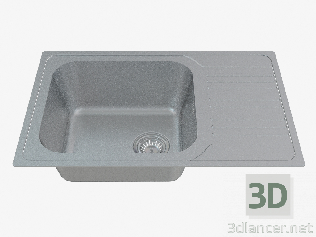 3D modeli Lavabo, tahliye panosu ile 1 kase - saten Xylo (ZEX 011B) - önizleme