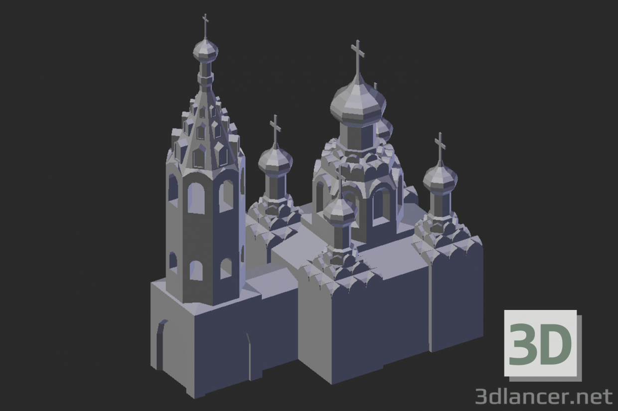 3D Modell Tscherkisowo. Die Fürbitte-Kirche - Vorschau