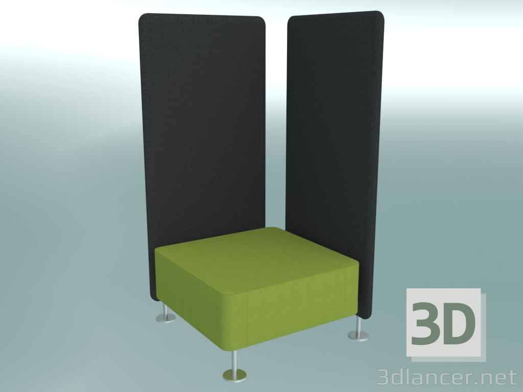 3d model Poof, se conecta con 2 particiones (12) - vista previa