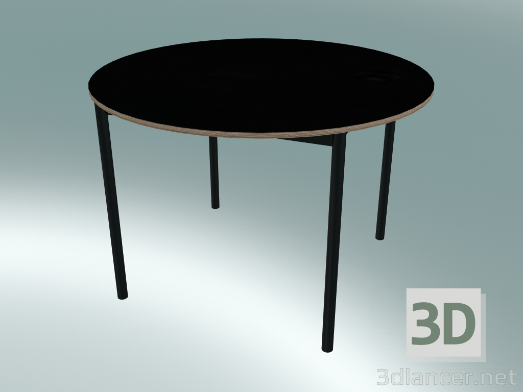 modèle 3D Base de table ronde ⌀110 cm (Noir, Contreplaqué, Noir) - preview