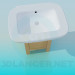 3d model Massive wash basin on a small wooden cabinet - preview