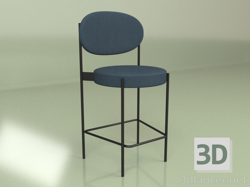 modello 3D Sedia semi-bar Arbol (blu) - anteprima