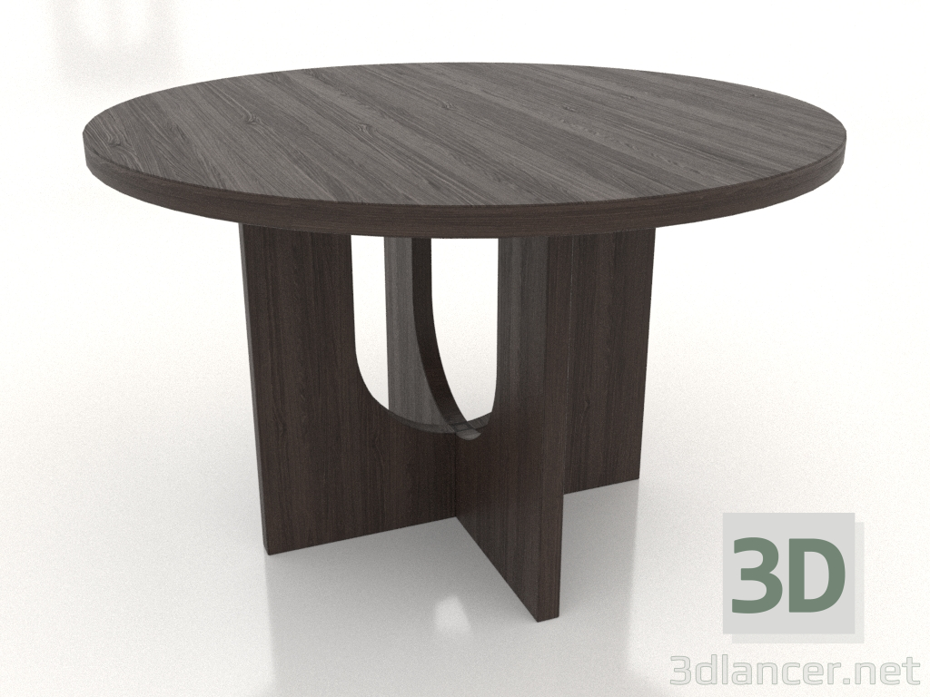 modello 3D Tavolo da pranzo ROUND Ø 1200 mm (frassino noce) - anteprima