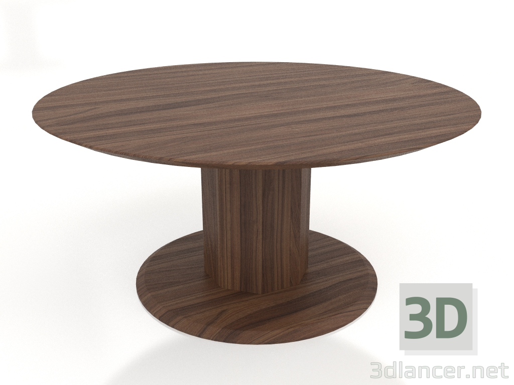 modello 3D Tavolo da pranzo, finitura impiallacciata noce (D 160x76,4 cm) - anteprima