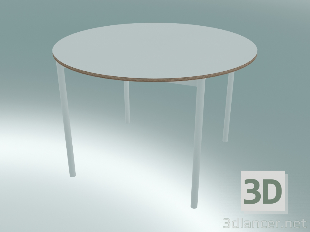 Modelo 3d Mesa redonda Base ⌀110 cm (Branco, Contraplacado, Branco) - preview