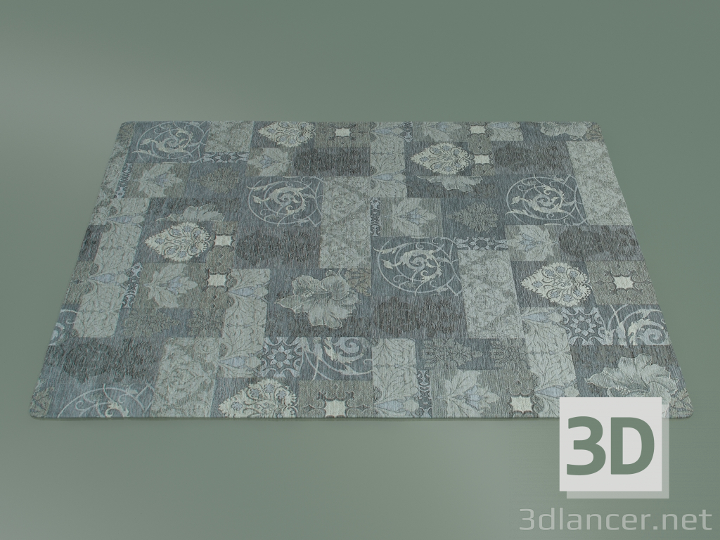 3d model Alfombra Vintage (S32, Gris) - vista previa