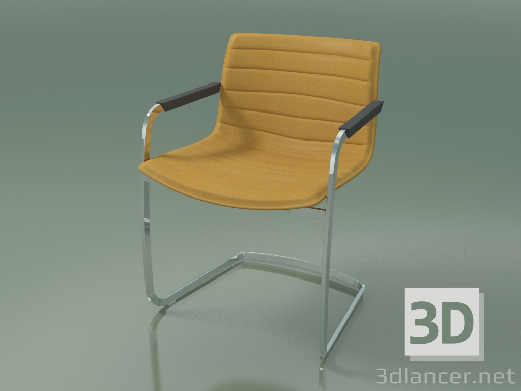 modello 3D Sedia 3122 (su console, con braccioli, con rivestimento in pelle sfoderabile) - anteprima