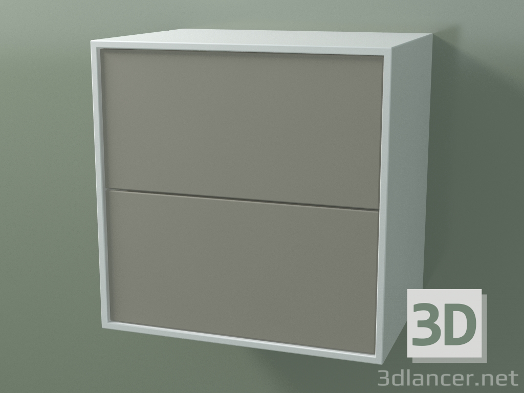 3d model Caja doble (8AUACA01, Glacier White C01, HPL P04, L 48, P 36, H 48 cm) - vista previa