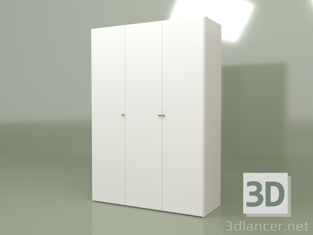 modello 3D Armadio 3 ante Lf 130 (Bianco) - anteprima