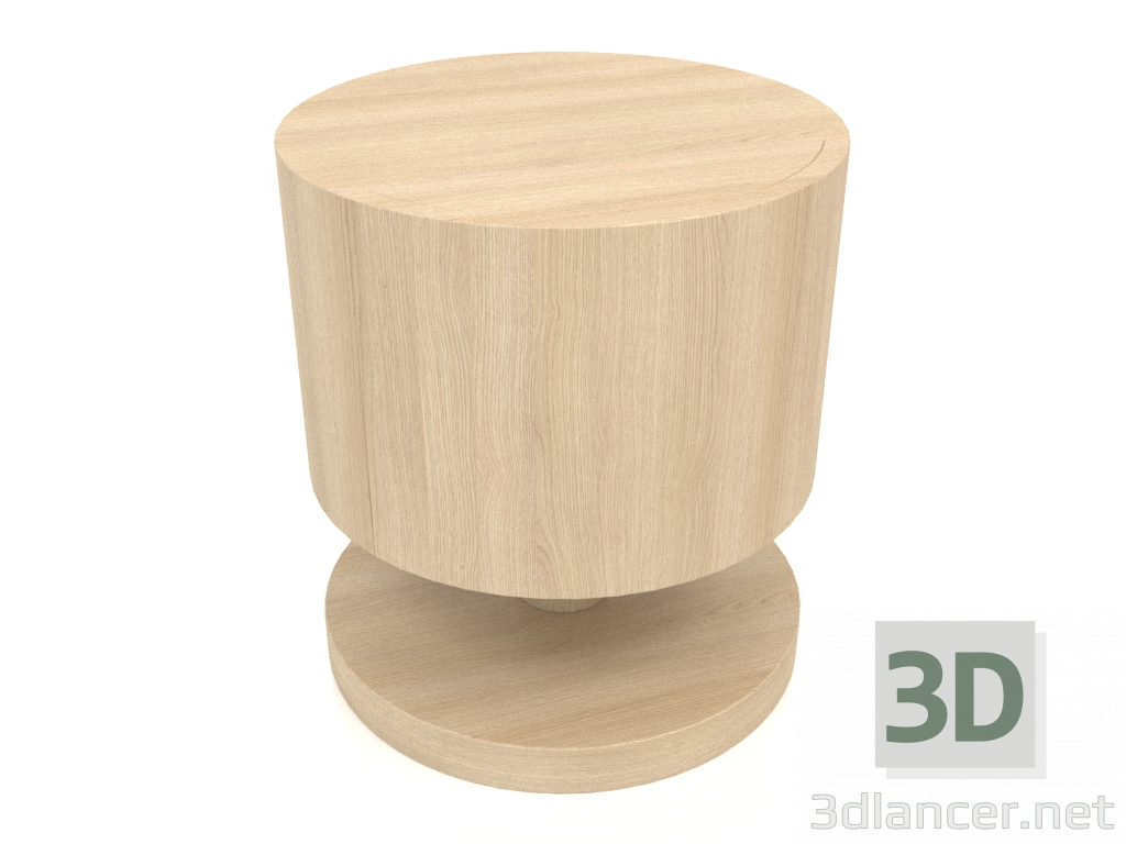 3D Modell Nachttisch TM 08 (D=450x500, Holz weiß) - Vorschau