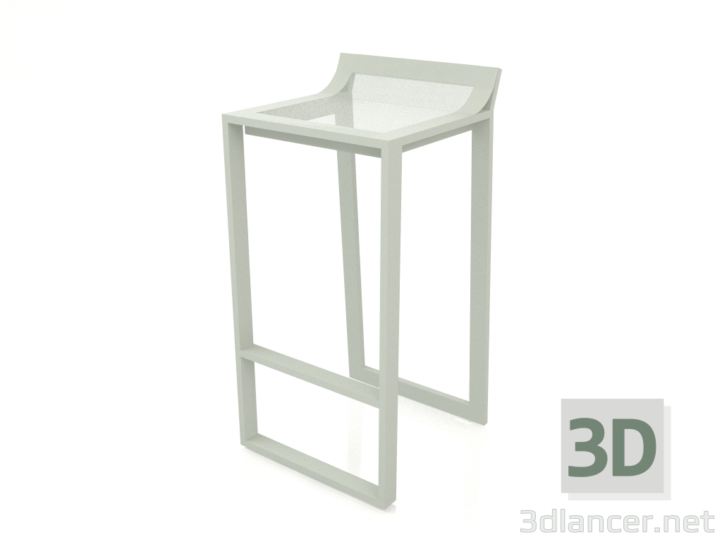 3d model Taburete alto con respaldo bajo (Gris cemento) - vista previa