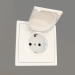 3d model Grounding socket with Schuko cover (16A, 250V, screw-on, white, DA45403) R98 - preview