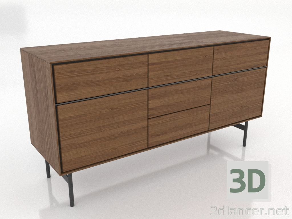 3d model Cabinet 2 1600x500 mm (light walnut) - preview 3d model Cabinet 2 1600x500 mm (light walnut) - preview