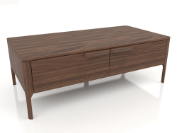 Mesa de centro com acabamento em folheado de nogueira (120x60x41 cm)