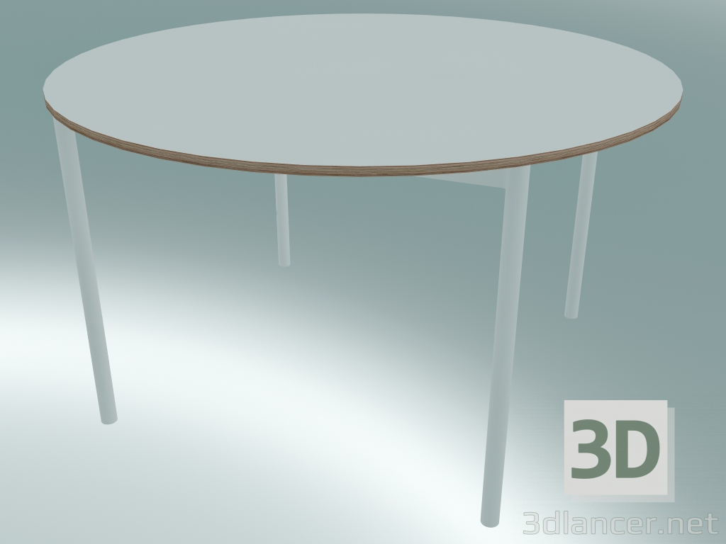 3d model Mesa redonda Base ⌀128 cm (Blanco, Contrachapado, Blanco) - vista previa