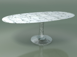 Mesa de jantar oval (138, mármore branco de Carrara)