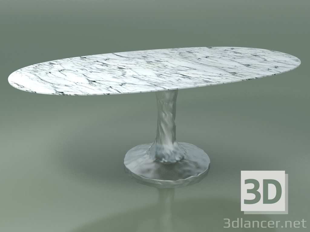 3d model Mesa de comedor ovalada (138, mármol blanco de Carrara) - vista previa