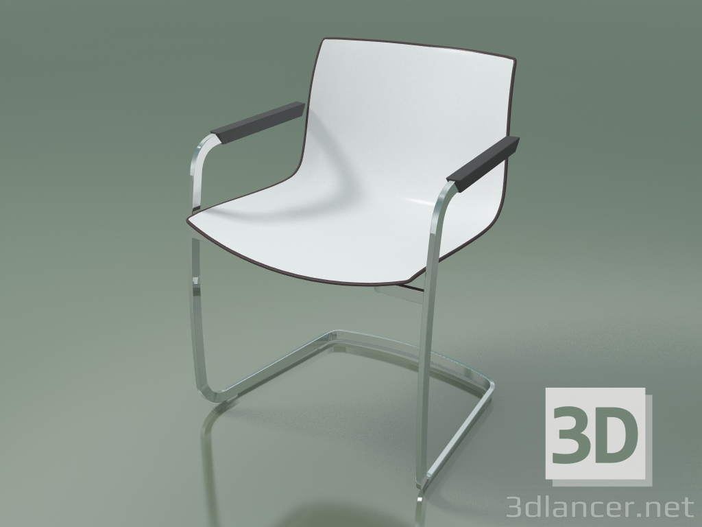 3d model Chair 2089 (on the console, with armrests, two-tone polypropylene) - preview