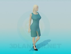 Mujer rubia en 3d