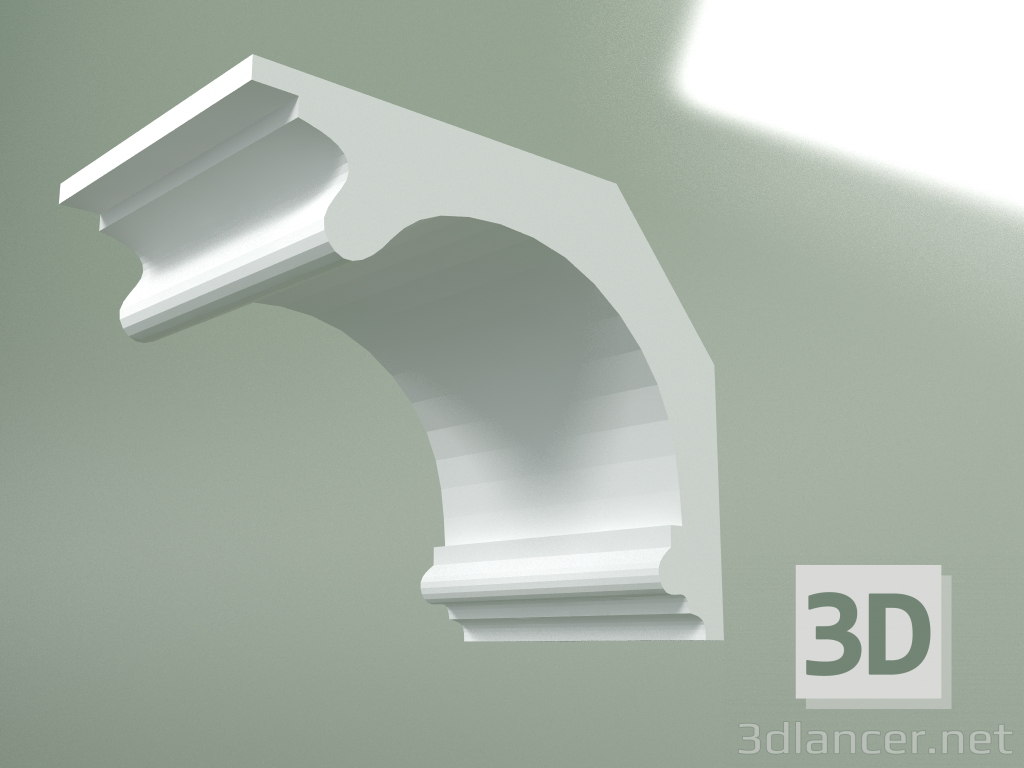 modello 3D Cornicione in gesso (zoccolo a soffitto) KT207 - anteprima