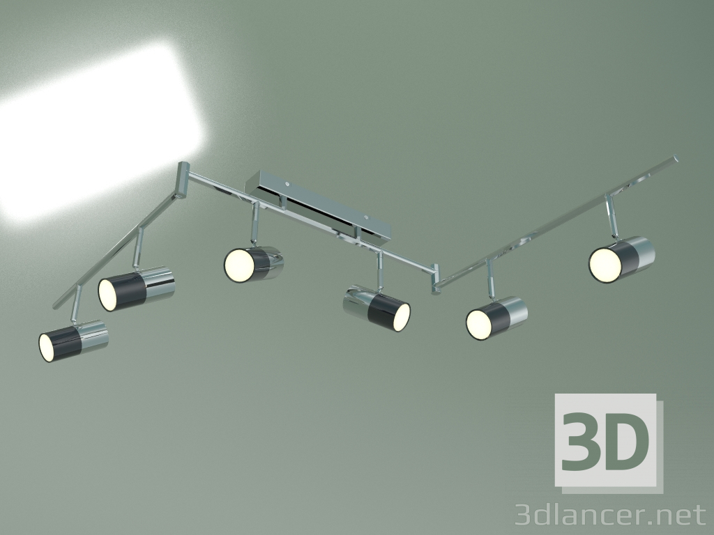 3d model Plafón LED 20086-6 LED (cromo-negro) - vista previa