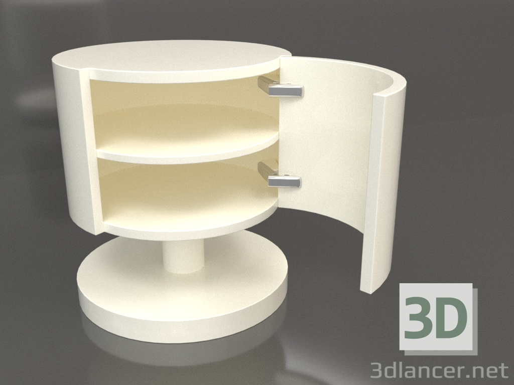 Modelo 3d Mesa de cabeceira com porta aberta TM 08 (D=450x500, cor branca de plástico) - preview