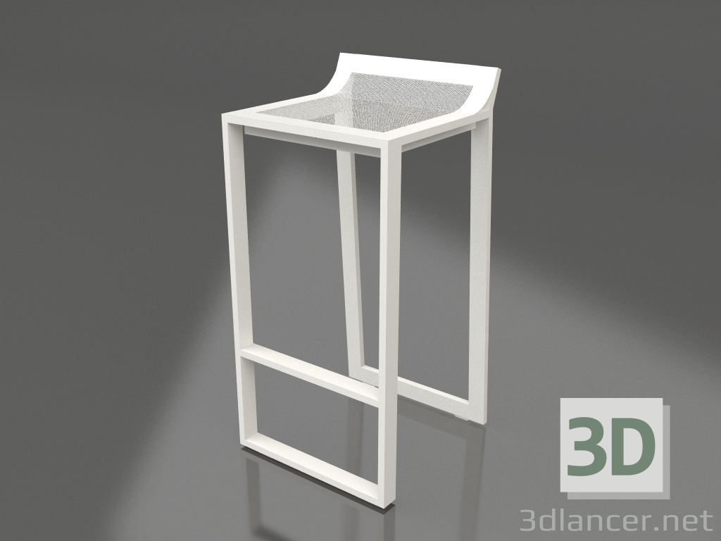 3d model Taburete alto con respaldo bajo (Gris ágata) - vista previa