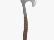 Steel ax with leather wrapping