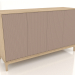 3d model TV stand FARGO with milled facades 1600x500x950 mm (beige, lightened oak, option 2) - preview
