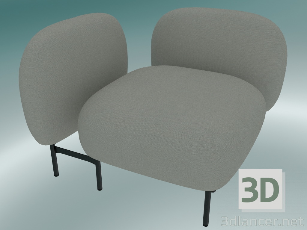 3D Modell Isole Modular Seat System (NN1, Niedriger Rücksitz, Rechte Armlehne) - Vorschau