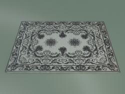 Tapis baroque (S34, blanc-argent)