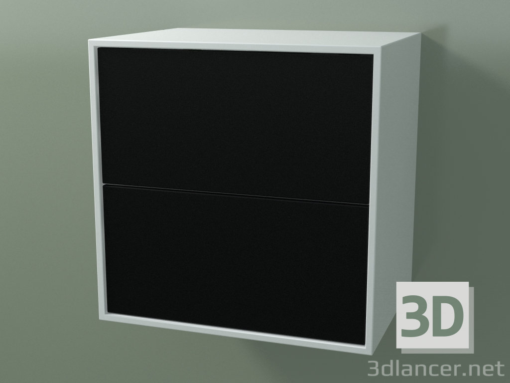 3D Modell Doppelbox (8AUACA01, Gletscherweiß C01, HPL P06, L 48, P 36, H 48 cm) - Vorschau