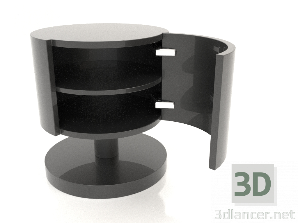 3d model Mesita de noche con puerta abierta TM 08 (D=450x500, color plástico negro) - vista previa