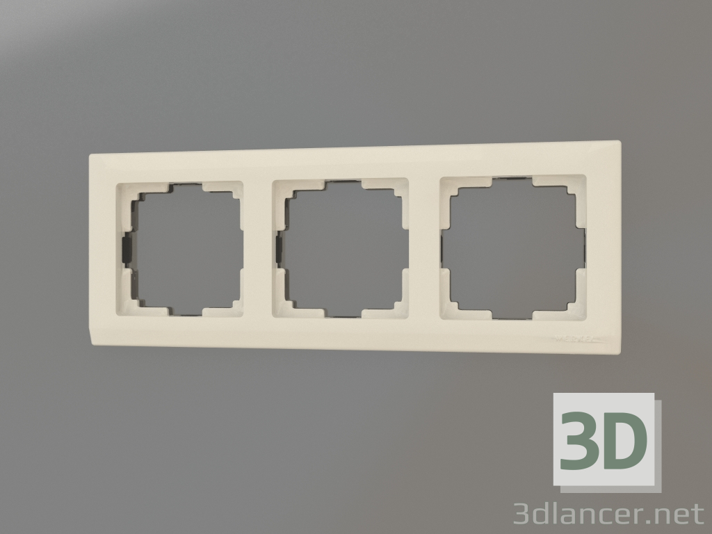 modello 3D Cornice per 3 montanti Stark (avorio) - anteprima