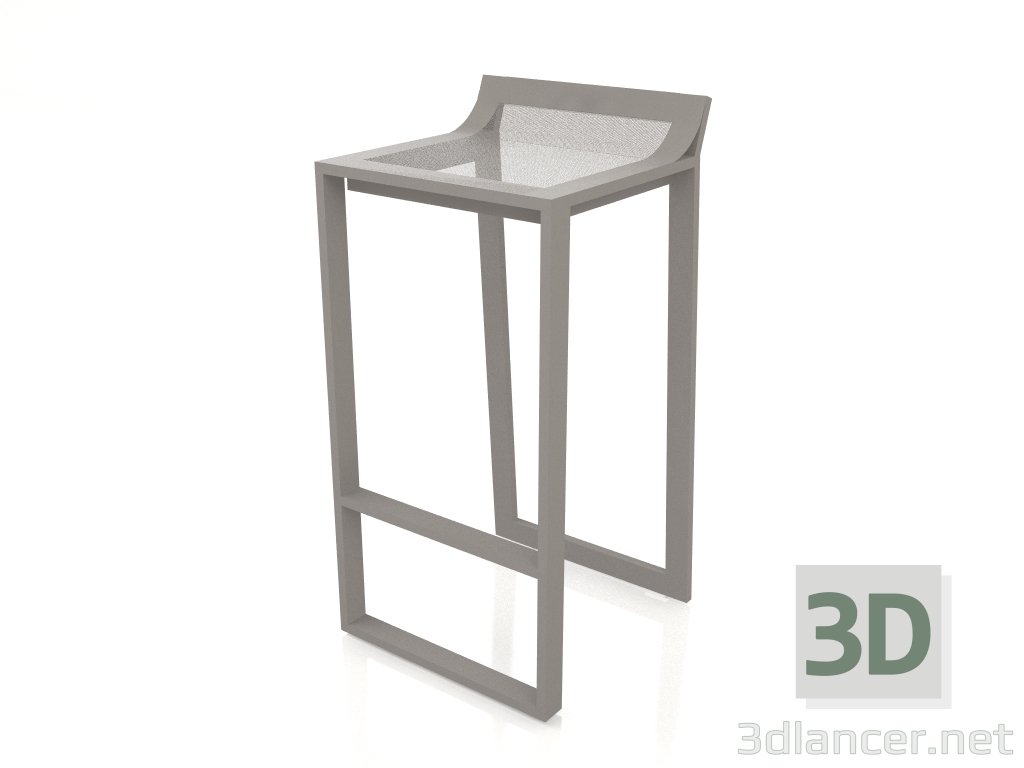 3d model Taburete alto con respaldo bajo (Gris cuarzo) - vista previa