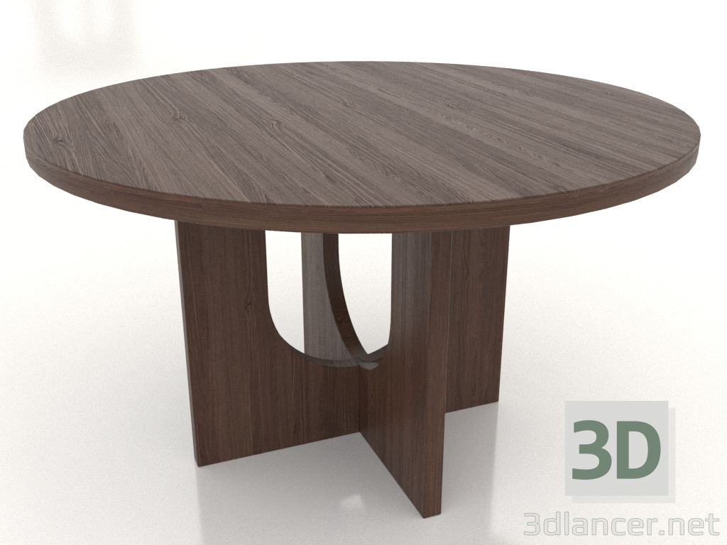 modello 3D Tavolo da pranzo ROUND Ø 1300 mm (noce scuro) - anteprima