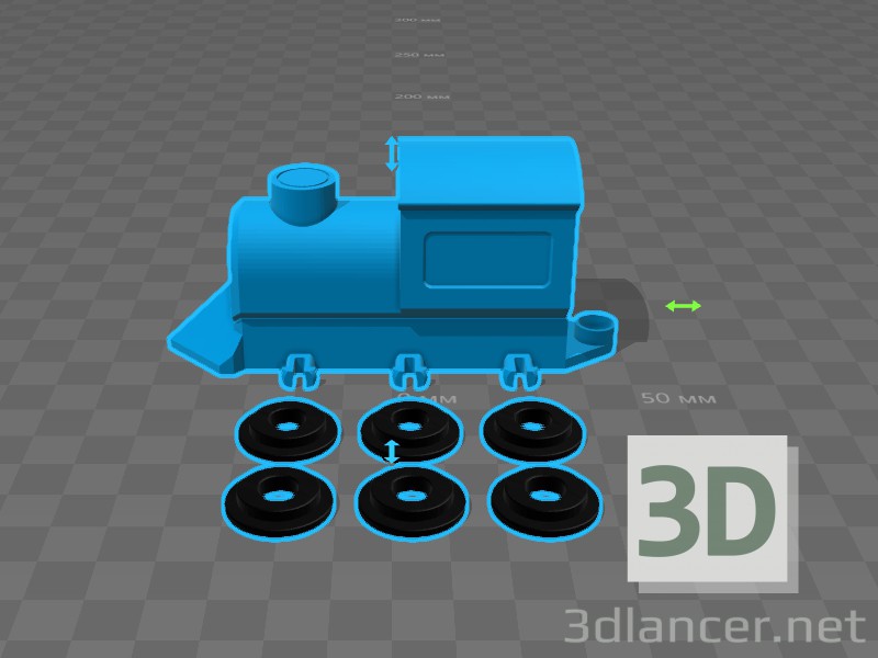 3d модель модель паравоза – превью