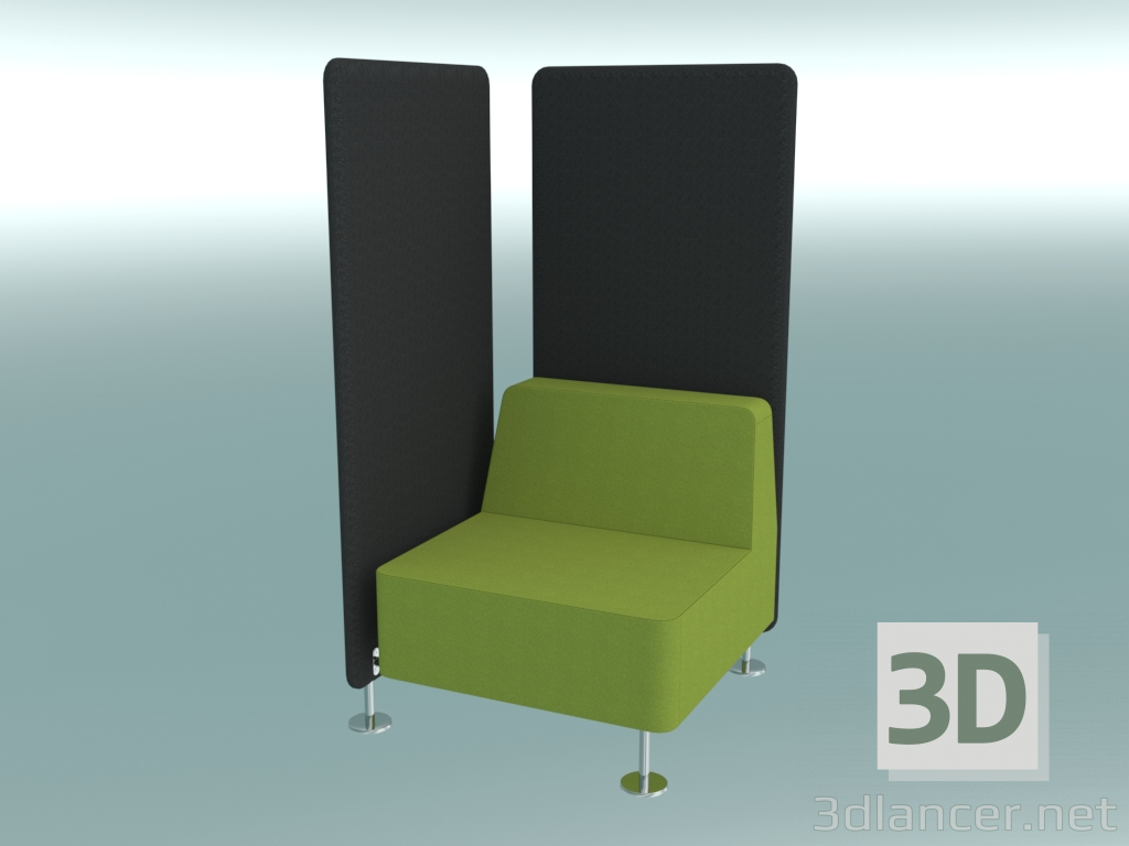 3d model Sillón, se conecta a 2 particiones (22) - vista previa