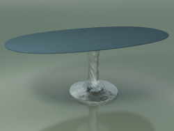 Oval dining table (138, Lacquered Air Force Blue)