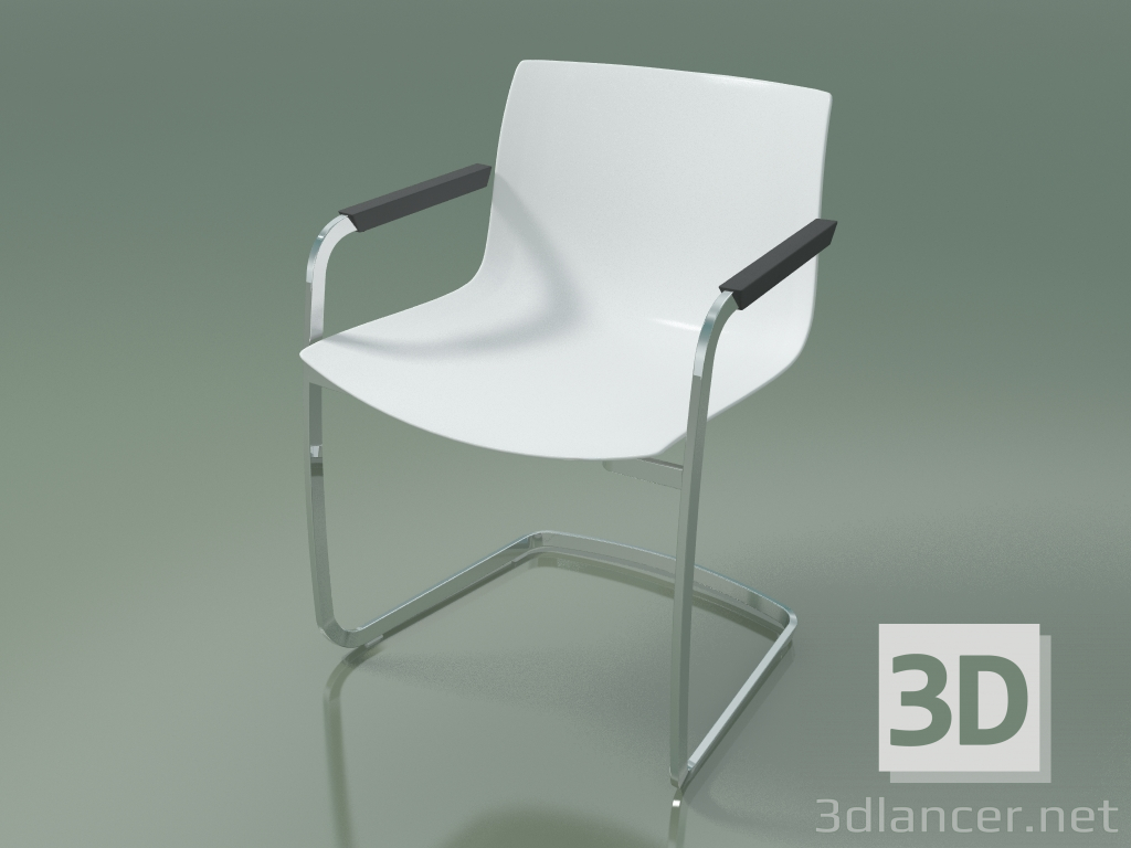 modello 3D Sedia 2089 (sulla console, con braccioli, polipropilene PO00401) - anteprima