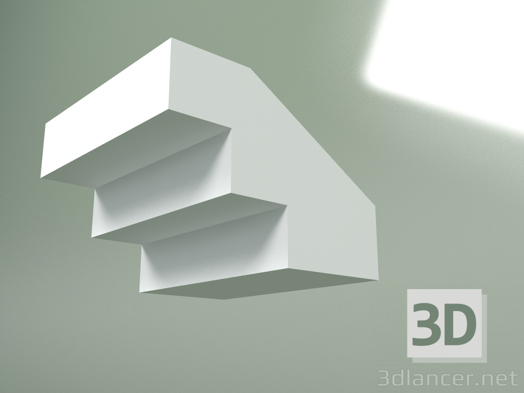 modello 3D Cornicione in gesso (zoccolo a soffitto) KT213 - anteprima